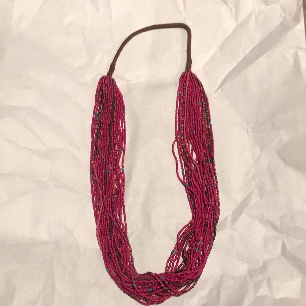 Pink beaded LOFT necklace